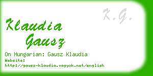 klaudia gausz business card